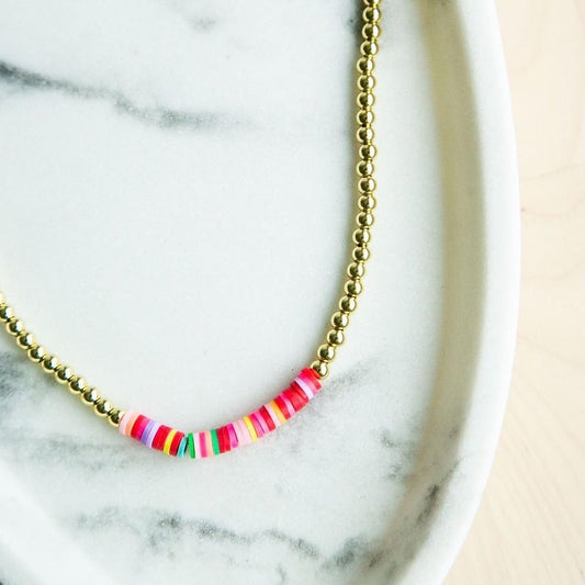 Sam necklace Gold/Multicolor