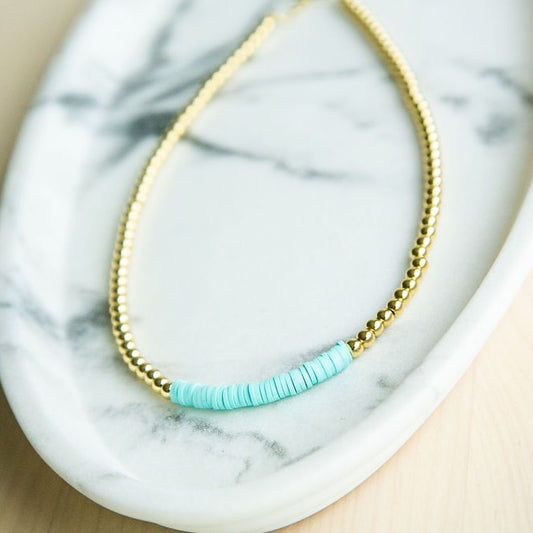 Sam necklace Gold/ Turquoise