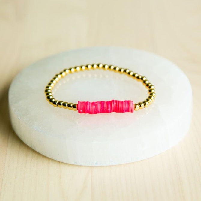 Liv Bracelet Gold/Fushia